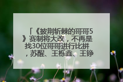 《披荆斩棘的哥哥5》赛制将大改，不再是找30位哥哥进行比拼，苏醒、王栎鑫、王铮亮、张远等多名男团选手被曝将参加