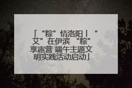 “粽”情洛阳丨“艾”在伊滨 “粽”享露营 端午主题文明实践活动启动
