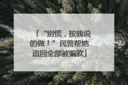 “别慌，按我说的做！”民警帮她追回全部被骗款