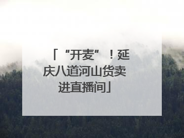 “开麦”！延庆八道河山货卖进直播间
