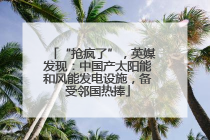 “抢疯了”，英媒发现：中国产太阳能和风能发电设施，备受邻国热捧