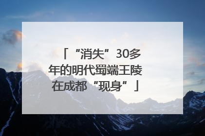 “消失”30多年的明代蜀端王陵在成都“现身”