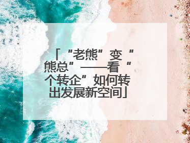 “老熊”变“熊总”——看“个转企”如何转出发展新空间