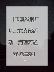 玉溪卷烟厂基层党支部活动：清理河道 守护清溪
