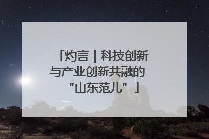 灼言｜科技创新与产业创新共融的“山东范儿”