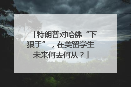 特朗普对哈佛“下狠手”，在美留学生未来何去何从？