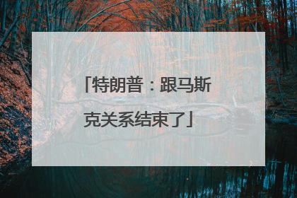 特朗普：跟马斯克关系结束了