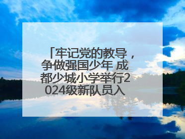牢记党的教导，争做强国少年 成都少城小学举行2024级新队员入队仪式
