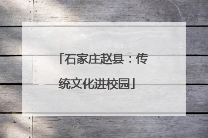 石家庄赵县：传统文化进校园