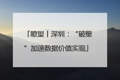 瞭望丨深圳：“破壁”加速数据价值实现
