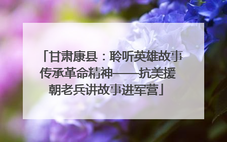 甘肃康县：聆听英雄故事 传承革命精神——抗美援朝老兵讲故事进军营