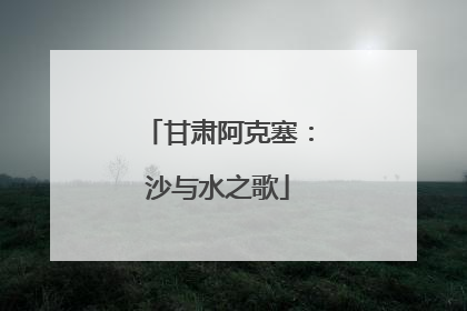 甘肃阿克塞：沙与水之歌