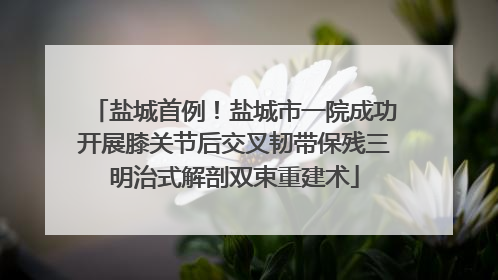 盐城首例！盐城市一院成功开展膝关节后交叉韧带保残三明治式解剖双束重建术