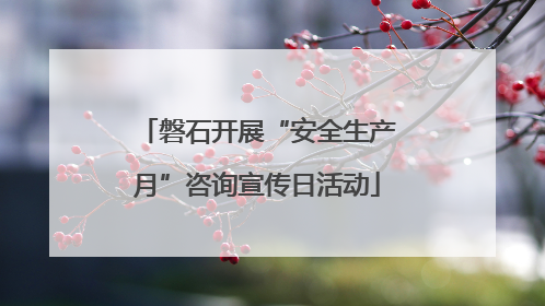 磐石开展“安全生产月”咨询宣传日活动