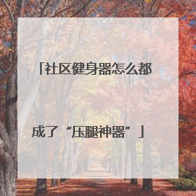 社区健身器怎么都成了“压腿神器”