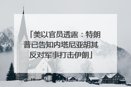 美以官员透露：特朗普已告知内塔尼亚胡其反对军事打击伊朗