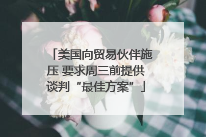 美国向贸易伙伴施压 要求周三前提供谈判“最佳方案”
