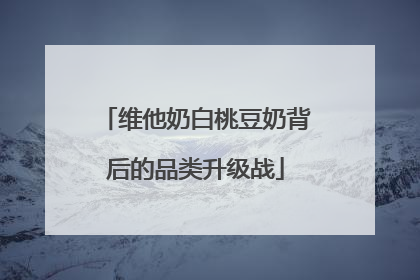 维他奶白桃豆奶背后的品类升级战