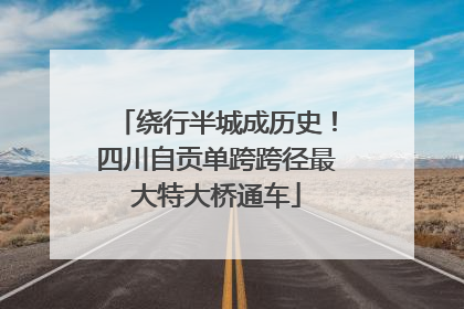 绕行半城成历史！四川自贡单跨跨径最大特大桥通车
