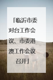 临沂市委对台工作会议、市委港澳工作会议召开