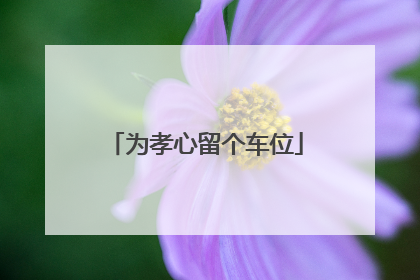 为孝心留个车位