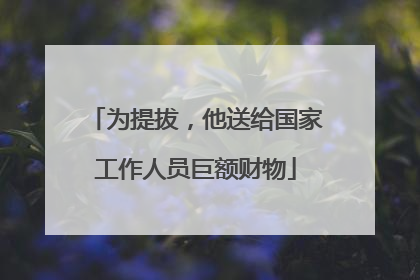 为提拔，他送给国家工作人员巨额财物
