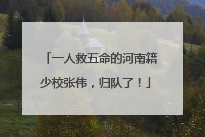 一人救五命的河南籍少校张伟，归队了！