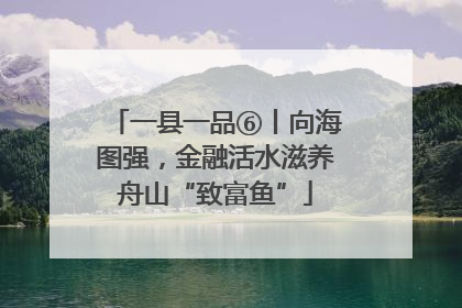 一县一品⑥丨向海图强，金融活水滋养舟山“致富鱼”