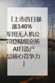 上市首日暴涨140% 军用无人机公司登陆纽交所 AI打造产品核心竞争力