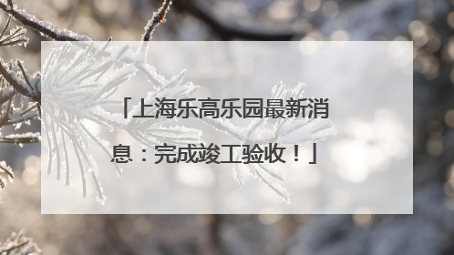 上海乐高乐园最新消息：完成竣工验收！