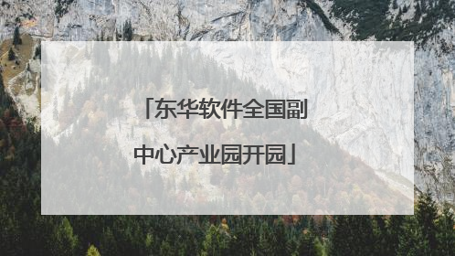 东华软件全国副中心产业园开园