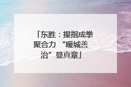 东胜：攥指成拳聚合力 “暖城善治”显真章