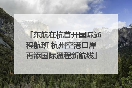 东航在杭首开国际通程航班 杭州空港口岸再添国际通程新航线