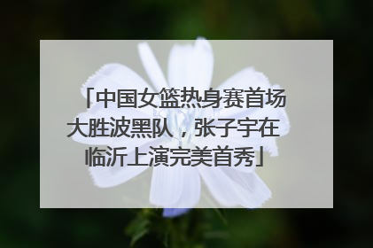 中国女篮热身赛首场大胜波黑队，张子宇在临沂上演完美首秀