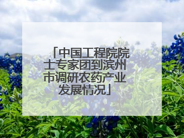 中国工程院院士专家团到滨州市调研农药产业发展情况