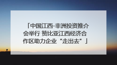 中国江西-非洲投资推介会举行 赞比亚江西经济合作区助力企业“走出去”