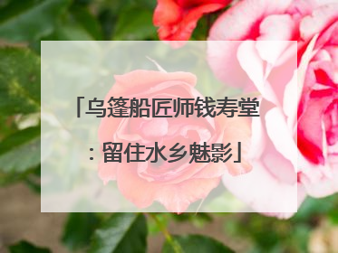乌篷船匠师钱寿堂：留住水乡魅影