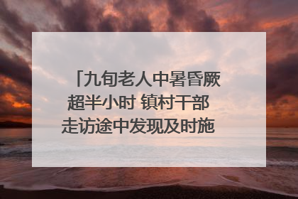 九旬老人中暑昏厥超半小时 镇村干部走访途中发现及时施救｜看见正能量