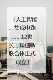 人工智能、集成电路……12家长三角创新联合体正式成立