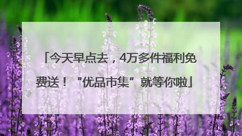 今天早点去，4万多件福利免费送！“优品市集”就等你啦