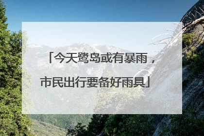 今天鹭岛或有暴雨，市民出行要备好雨具