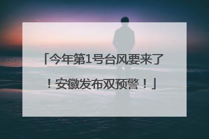 今年第1号台风要来了！安徽发布双预警！