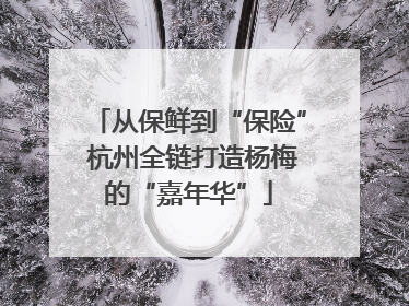 从保鲜到“保险” 杭州全链打造杨梅的“嘉年华”