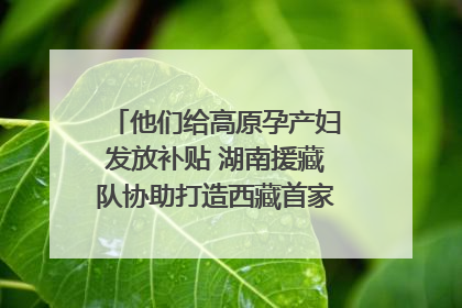 他们给高原孕产妇发放补贴 湖南援藏队协助打造西藏首家高原产儿协同中心