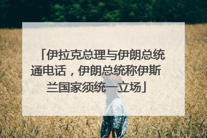 伊拉克总理与伊朗总统通电话，伊朗总统称伊斯兰国家须统一立场