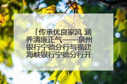 传承优良家风 涵养清廉正气——泉州银行宁德分行与福建海峡银行宁德分行开展主题党日活动