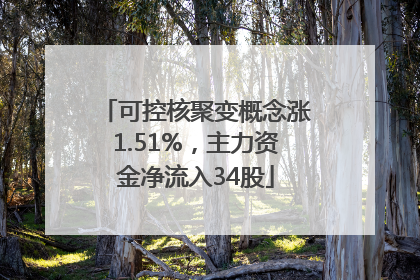 可控核聚变概念涨1.51%，主力资金净流入34股