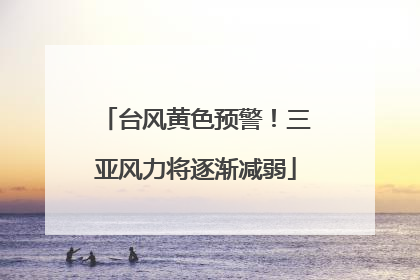 台风黄色预警！三亚风力将逐渐减弱