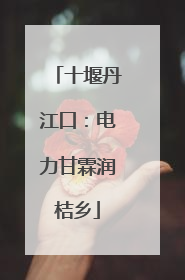 十堰丹江口：电力甘霖润桔乡