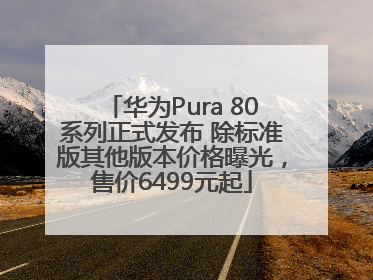 华为Pura 80系列正式发布 除标准版其他版本价格曝光，售价6499元起